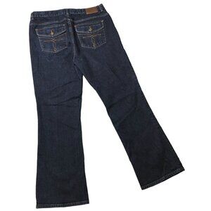 Lauren Ralph Lauren Jeans Bootcut Womens 14 Stretch Dark Wash Embroidery Pockets
